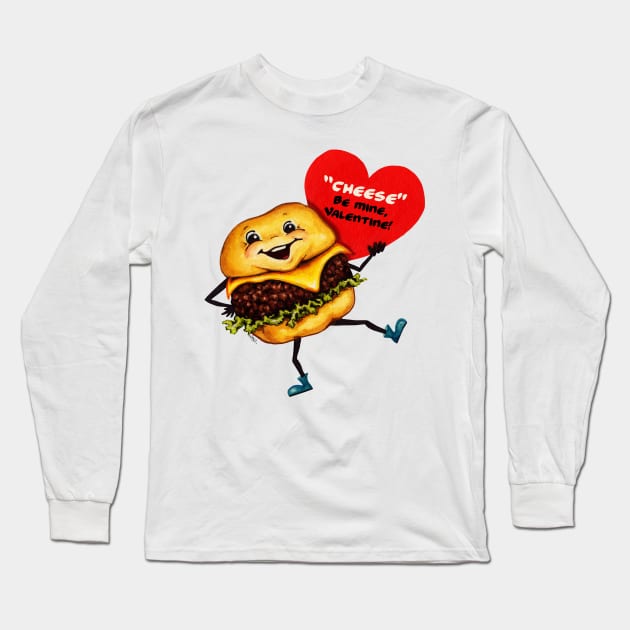 Valentine Cheeseburger Long Sleeve T-Shirt by KellyGilleran